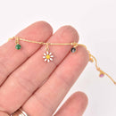 Gold Daisy Chain, Rainbow Enamel Flowers, Anklet Chain, Bracelet Chain, fch1289a