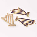 Harp Charms, Purple enamel with crystals, 2.25", chs7784
