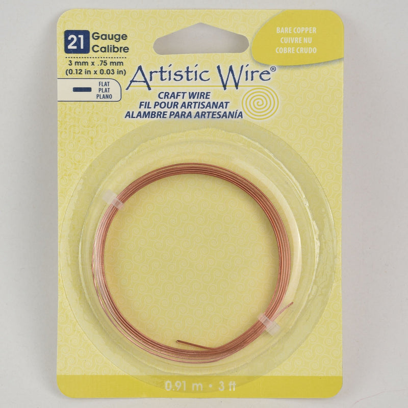 Artistic Wire 12 Gauge Bare Copper Craft Jewelry Wrapping Wire, 10 ft