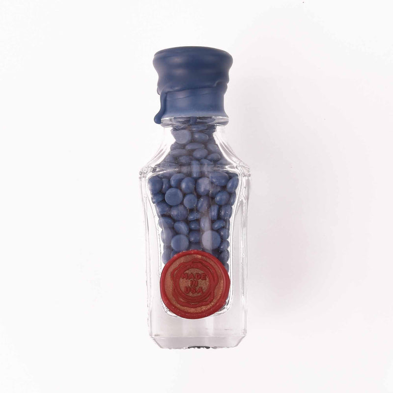 Sealing Wax Beads, blue, glass bottle, wax0014