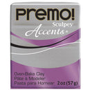 Premo Sculpey Accents Oven Bake Clay, White Gold Glitter Silver, 2oz, cla0021