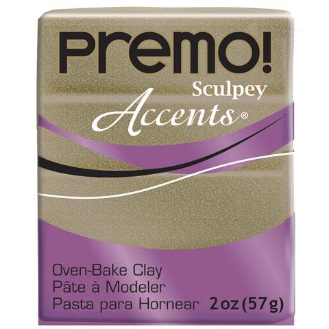 Premo Sculpey Accents Oven Bake Clay, Yellow Gold Glitter, 2oz, cla0013