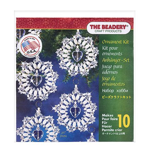 Beaded Lace Wreath Ornament Kit, makes 10 ornaments, kit0409