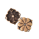 Paisley Seed Bead Connector Charms, Apokrousi Pendant Settings Rose Gold, Silver, Bronze - 1 piece