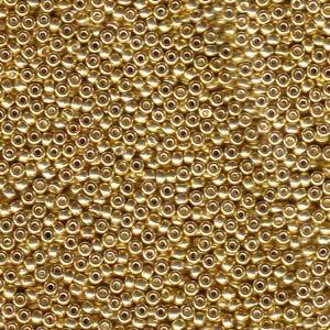 Size 11/0 Miyuki Round Seed Beads, Galvanized Gold 11-91052-tb, 24 grams, bsd0324
