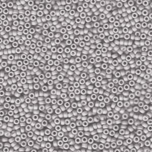 Size 11/0 Miyuki Round Seed Beads, Frosted Palest Gray 11-92026 8.5 grams, bsd0633