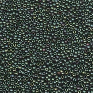 Size 11/0 Miyuki Round Seed Beads, Matte Metallic Sage Green Luster, 11-92031, 8.5 grams, bsd0606