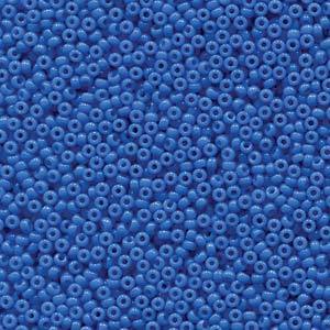 Size 15/0 Miyuki Round Seed Beads, Duracoat Opaque Dyed Bright Blue 15-94484, 8.2 grams, bsd0669