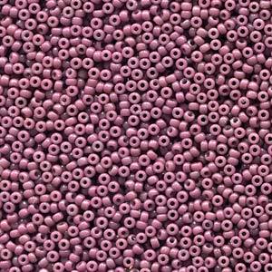 Size 15/0 Miyuki Round Seed Beads, Duracoat Opaque Dyed Mauve 15-94487, 8.2 grams, bsd0680