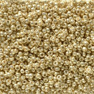 Size 11/0 Metal Seed Beads, Round, Duracoat Galvanized Pale Gold, 11-95101 24 grams, bsd0742