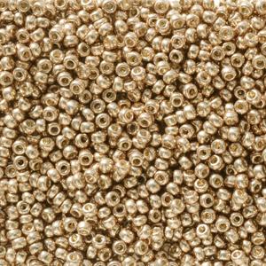 11/0 Metal Seed Beads, Round, Duracoat Galvanized Light Champagne, 11-95104 24 grams, bsd0741