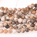Petrified Wood Stone, 8mm Round Gemstone Beads, full strand, gem0838