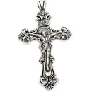 2 Large Silver Metal Crucifix Cross Pendants, 2.25" long, chs1761