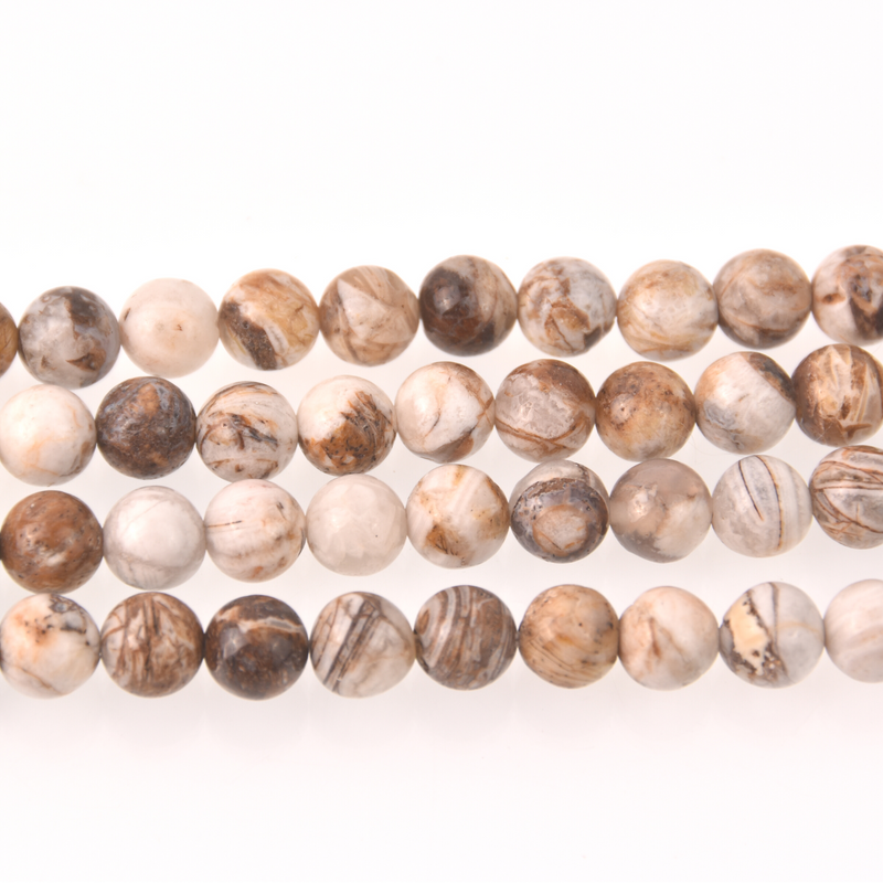 Petrified Wood Stone, 8mm Round Gemstone Beads, full strand, gem0838