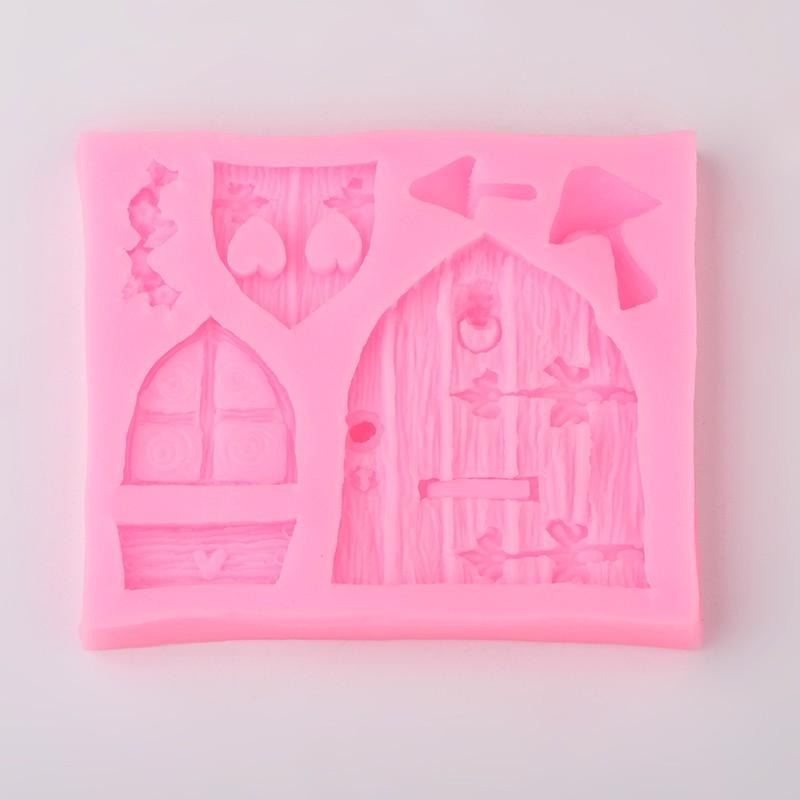 FAIRY DOOR Resin Mold, Silicone Mold to make shaped cabochons, kawaii, reusable, 4" x 3-1/2" mold makes 7 different shapes, tol0759