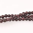 Dark Garnet Half Strand, Round Gemstone Beads, 8" long gem0826