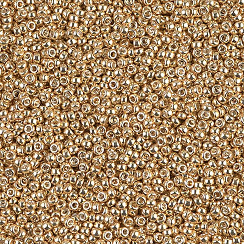 Size 15/0 Miyuki Round Seed Beads, Galvanized Yellow Gold 15-91053, 8.2 grams, bsd0251