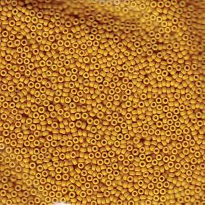 Size 15/0 Miyuki Round Seed Beads, Matte Opaque Mustard 15-91233, 8.2 grams, bsd0520