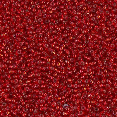 Size 15/0 Miyuki Round Seed Beads, Silver Lined Red 15-91419, 8.2 grams, bsd0226