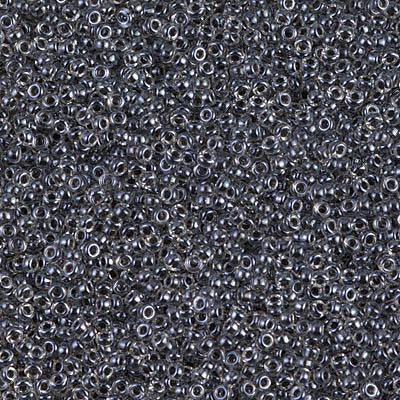 Size 15/0 Miyuki Round Seed Beads, Sparkle Dark Gray Lined Crystal 15-91559, 8.2 grams, bsd0258