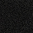 Size 15/0 Miyuki Round Seed Beads, Matte Black 15-9401F, 8.2 grams, bsd0252