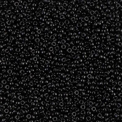 Size 15/0 Miyuki Round Seed Beads, Black 15-9401, 8.2 grams, bsd0250
