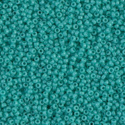 Size 15/0 Miyuki Round Seed Beads, Opaque Turquoise 15-9412, 8.2 grams, bsd0235