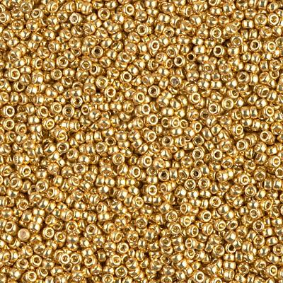 Size 15/0 Miyuki Round Seed Beads, Gold Duracoat Galvanized 15-94202, 8.2 grams, bsd0236
