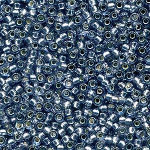 Size 15/0 Miyuki Round Seed Beads, Duracoat Silver Lined Dyed Denim 15-94276, 8.2 grams, bsd0691