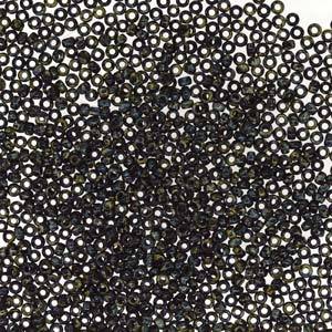 Size 15/0 Miyuki Round Seed Beads, Picasso Smoky Black Matte 15-94511, 8.2 grams, bsd0652