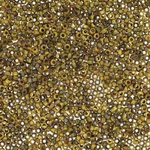 Size 15/0 Miyuki Round Seed Beads, Picasso Opaque Yellow 15-94512, 8.2 grams, bsd0679