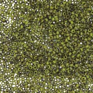 Size 15/0 Miyuki Round Seed Beads, Picasso OP Chartreuse 15-94515, 8.2 grams, bsd0689