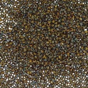 Size 15/0 Miyuki Round Seed Beads, Picasso Brown 15-94517, 8.2 grams, bsd0684