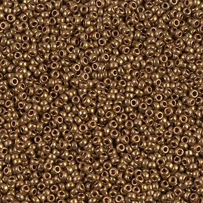 Size 15/0 Miyuki Round Seed Beads, Metallic Light Bronze 15-9457L, 8.2 grams, bsd0259