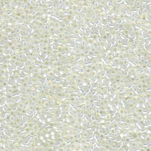 Size 15/0 Miyuki Round Seed Beads, Gilt Lined White Opal 15-9551, 8.2 grams, bsd0694