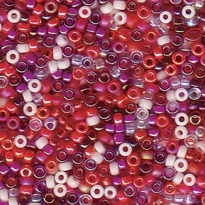 Size 15/0 Miyuki Round Seed Beads, Strawberry Fields Mix 15-9MIX18, 8.2 grams, bsd0659
