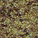 Size 15/0 Miyuki Round Seed Beads, Olive Medly Mix 15-9MIX55, 8.2 grams, bsd0654