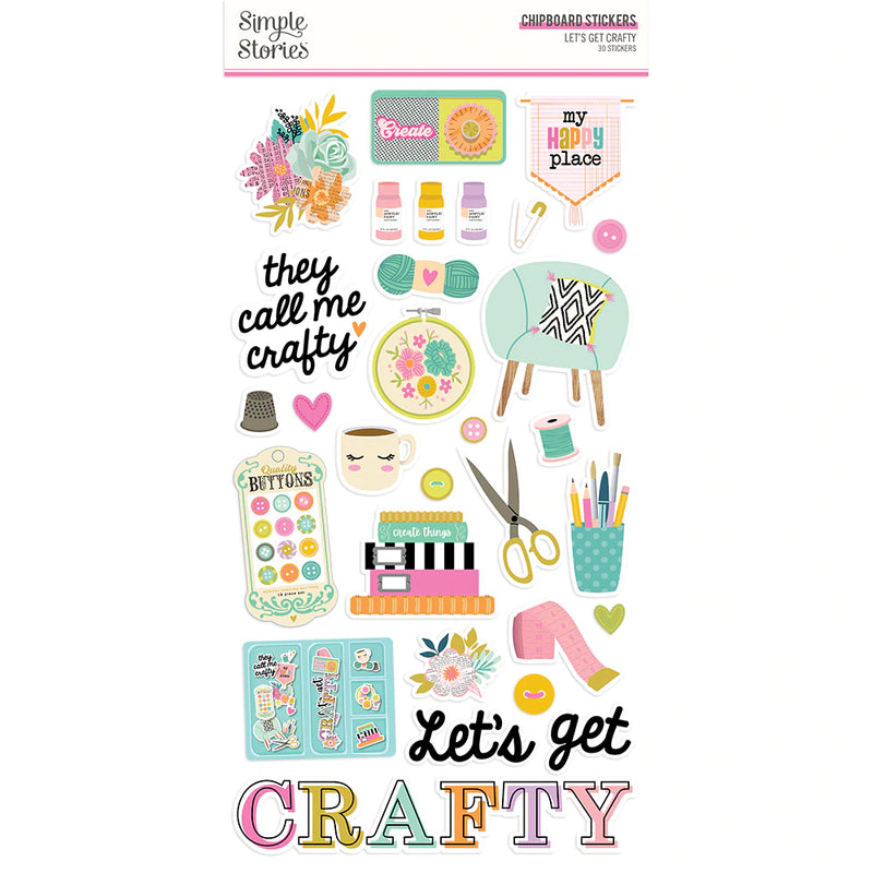 LET'S GET CRAFTY - 6X12 CHIPBOARD pap0142