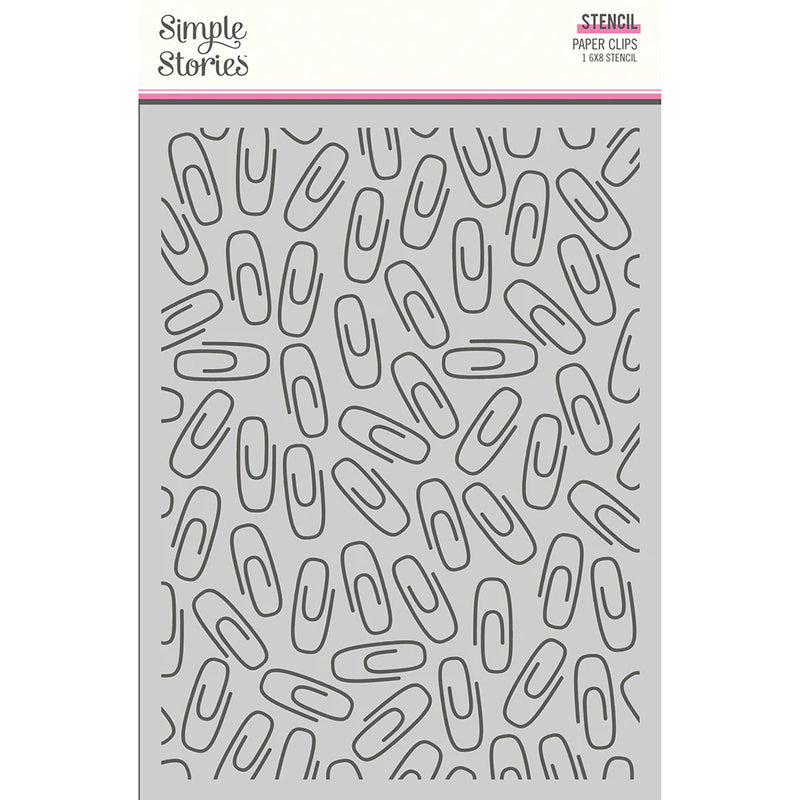 LET'S GET CRAFTY - 6X8 STENCIL - PAPER CLIPS pap0140