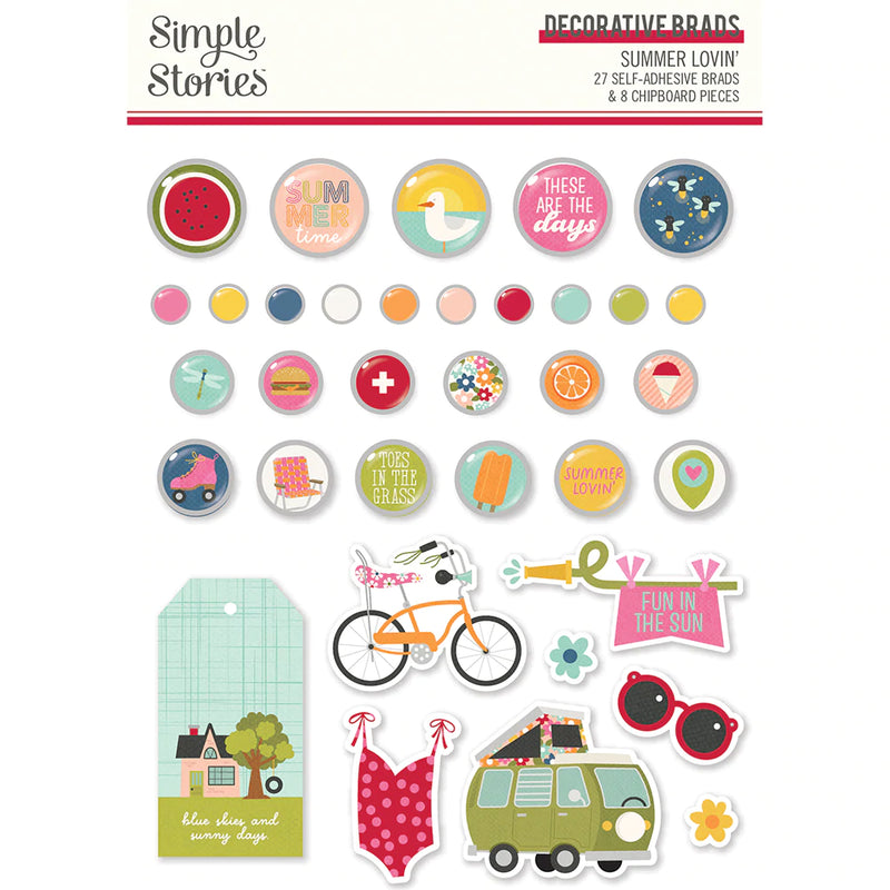 SUMMER LOVIN' - DECORATIVE BRADS pap0120