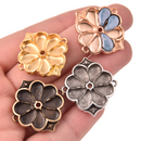 Paisley Seed Bead Connector Charms, Apokrousi Pendant Settings Rose Gold, Silver, Bronze - 1 piece