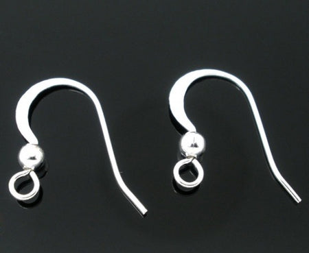 20 Silver Plated Ear Wires, 10 pairs, hammered modern look, fin1208