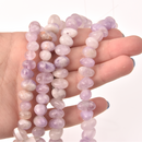 Lavender Quartz Pebble Cut Half Strand, Purple Gemstone Beads approx 12x8mm, 8" long gem0817