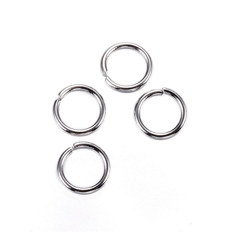 50 Stainless Steel Open Jump Rings, 9mm OD, 6mm ID, 15ga, 1.5mm wire, 15 gauge, jum0196