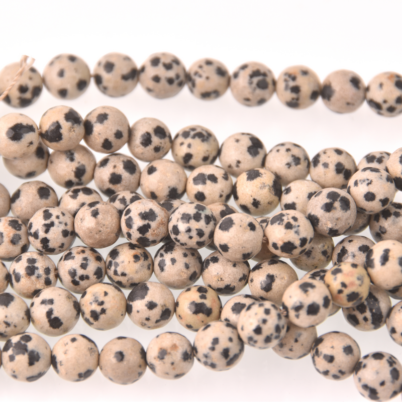 Dalmatian Jasper, 8mm Faceted Round Gemstone Beads, full strand, gem0832