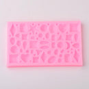 TINY JEWELS Resin Mold, Silicone Mold to make shaped cabochons, reusable 4-1/2" mold makes 64 shapes, tol0760