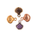 Ginko Seed Bead Charms, Vlichada Pendant Settings Rose Gold, Silver, Bronze - 1 pair