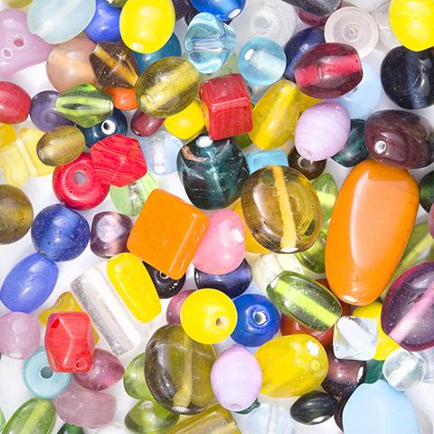 Mixed Glass Beads Assortment, 200 grams, bgl1882