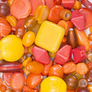 Orange Glass Beads Assortment, 200 grams, bgl1874