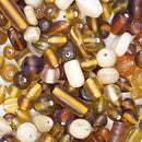 Brown Glass Beads Assortment, 200 grams, bgl1873